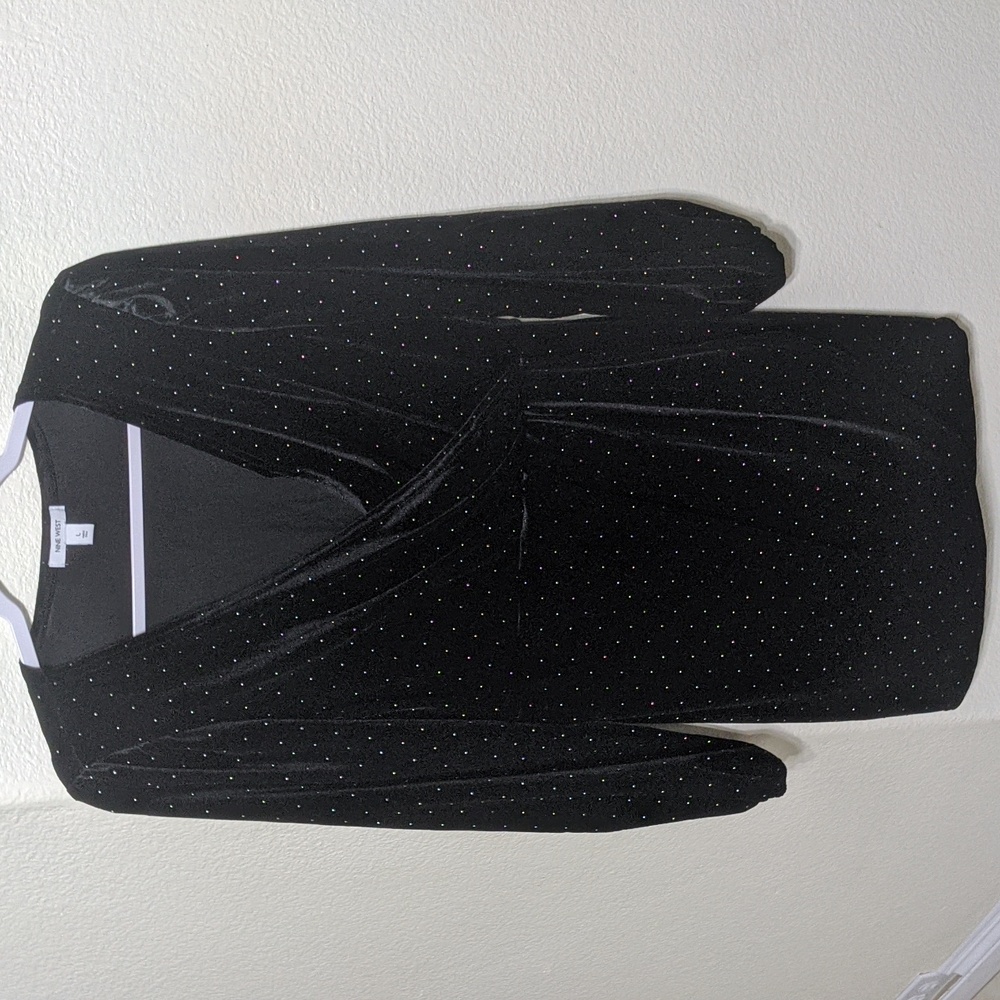 Nine West Black Velvet Wrap Dress Size L
